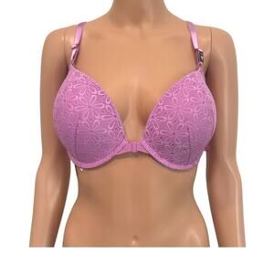 Victoria's Secret 34DD push up underwire strappy front close bra BC 3191